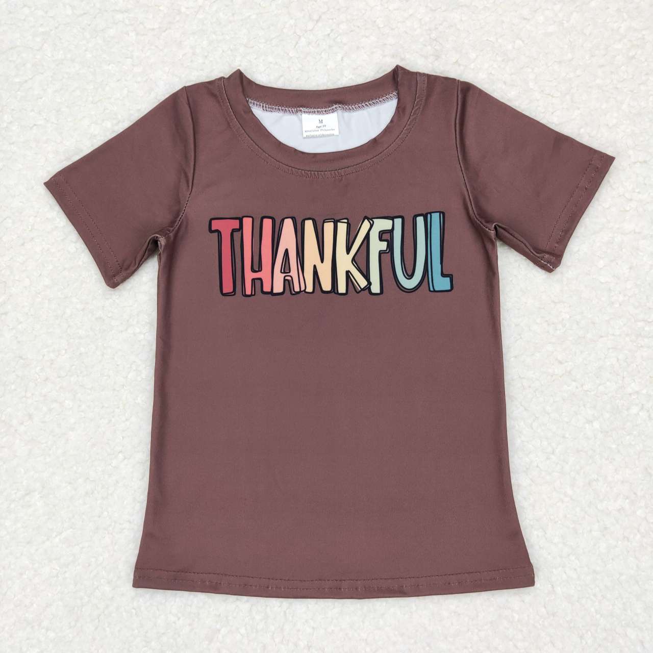 BT0327 western vinyl top tee thankful girl boy t-shirt RTS 20231010