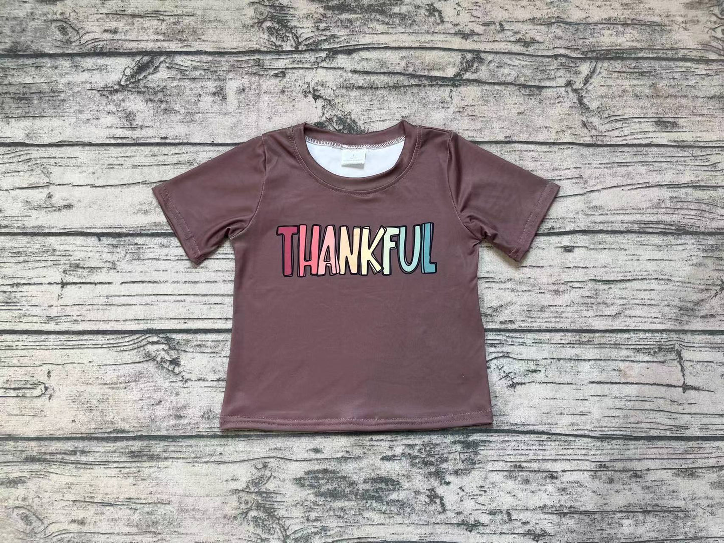 BT0327 western vinyl top tee thankful girl boy t-shirt RTS 20231010