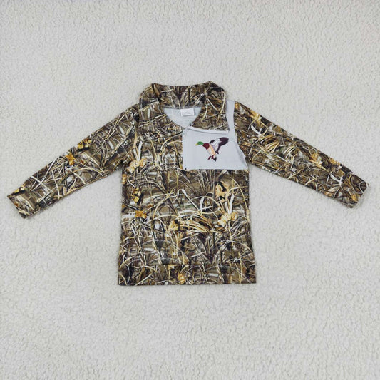 BT0332 duck camo zip boy long sleeve coat pullover top 20230927 RTS