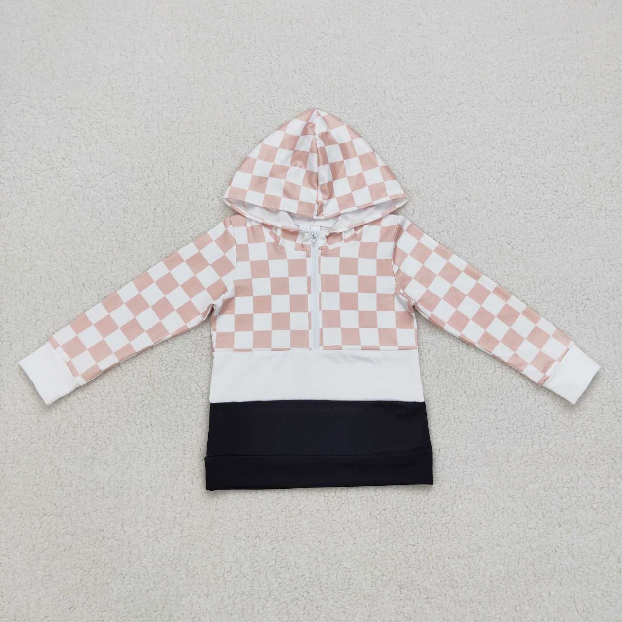 BT0367 western plaid checkerboard long sleeve hoodie kids boy pullover top 20231007 RTS