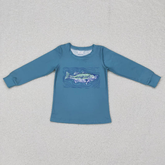 BT0394 western embroidery fish top tee girl t-shirt  RTS 20231010