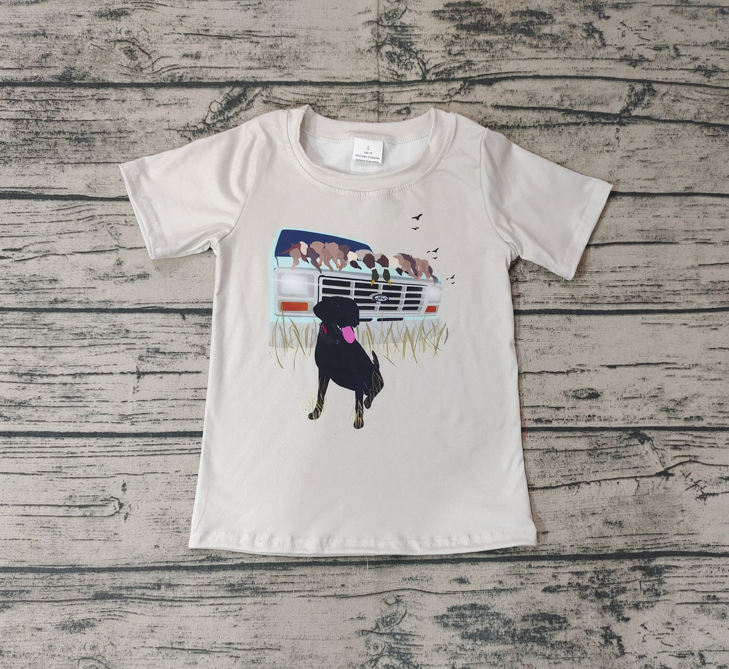 BT0423 dog hunt car western top tee girl boy t-shirt  RTS 20231024