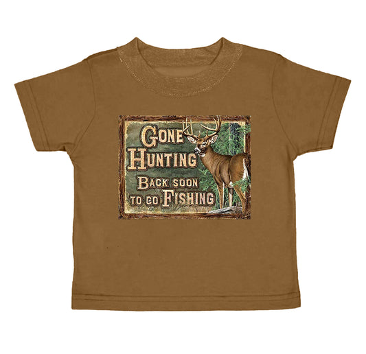 BT0424 deer hunt car western top tee girl boy t-shirt  preorder 20231003