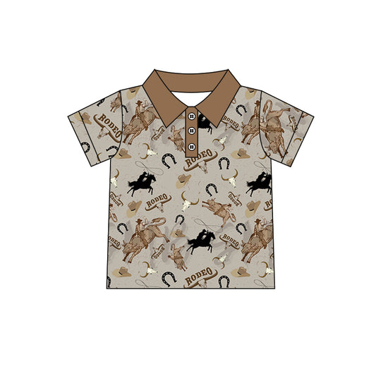 BT0429 top tee western horse boy t-shirt buttons  preorder 20231009