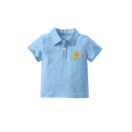 BT0430 top tee Easter bunny rabbit polo boy t-shirt buttons  preorder 20231009