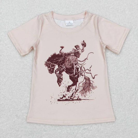 BT0434 top tee horse white boy t-shirt  RTS 20231121