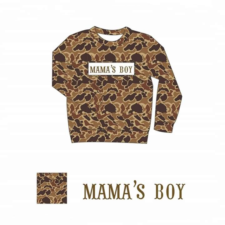 BT0476 camo long sleeve embroidery mamas boy western top boy shirt 20231107