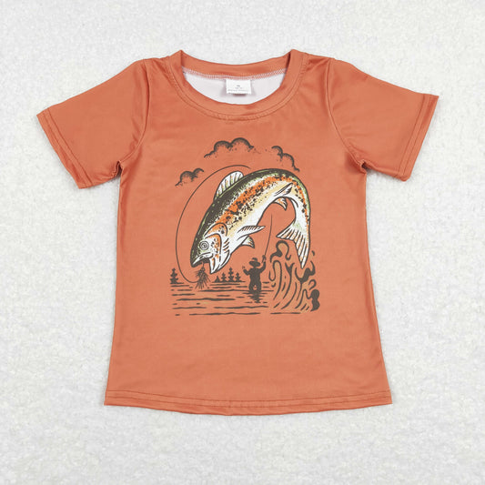 BT0507 Fish hunt western top tee  boy t-shirt  RTS 202312