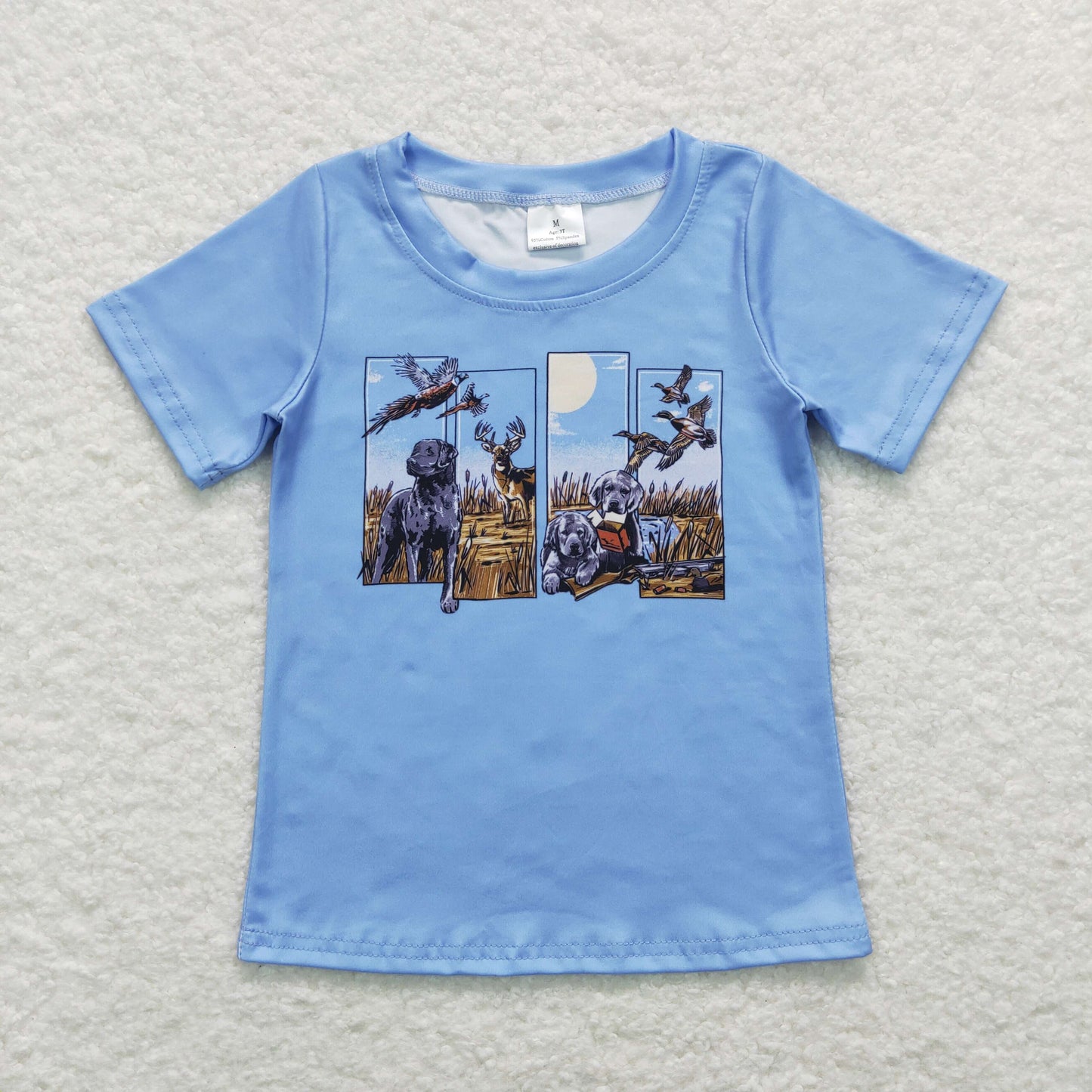 BT0509 dog hunt deer western top tee boy t-shirt  RTS 202312