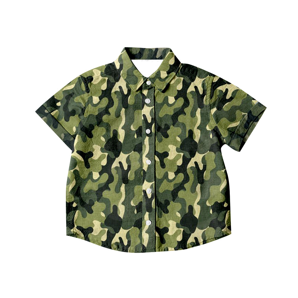 BT0521 camo short sleeve boy button top 20231130 preorder