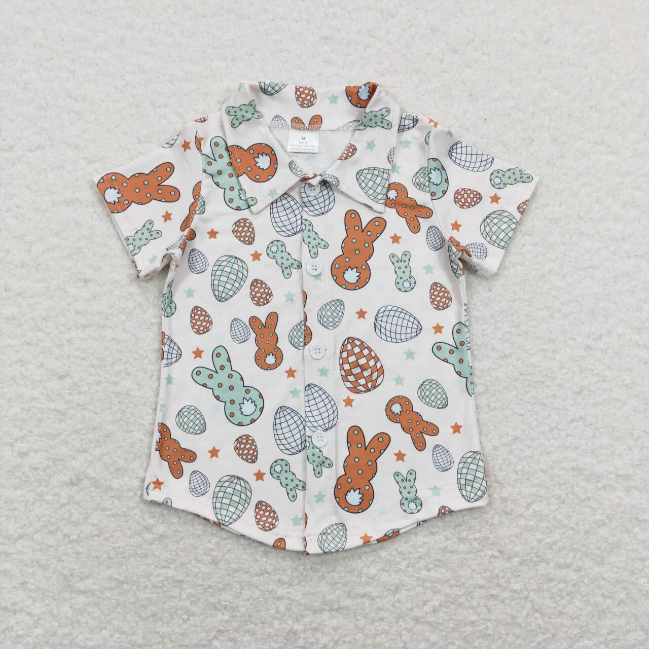 BT0529  Easter egg bunny button boy top shirt 202412 RTS