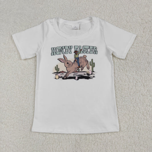 BT0559 western Easter cowboy faster top tee rabbit  boy t-shirt 202502 RTS