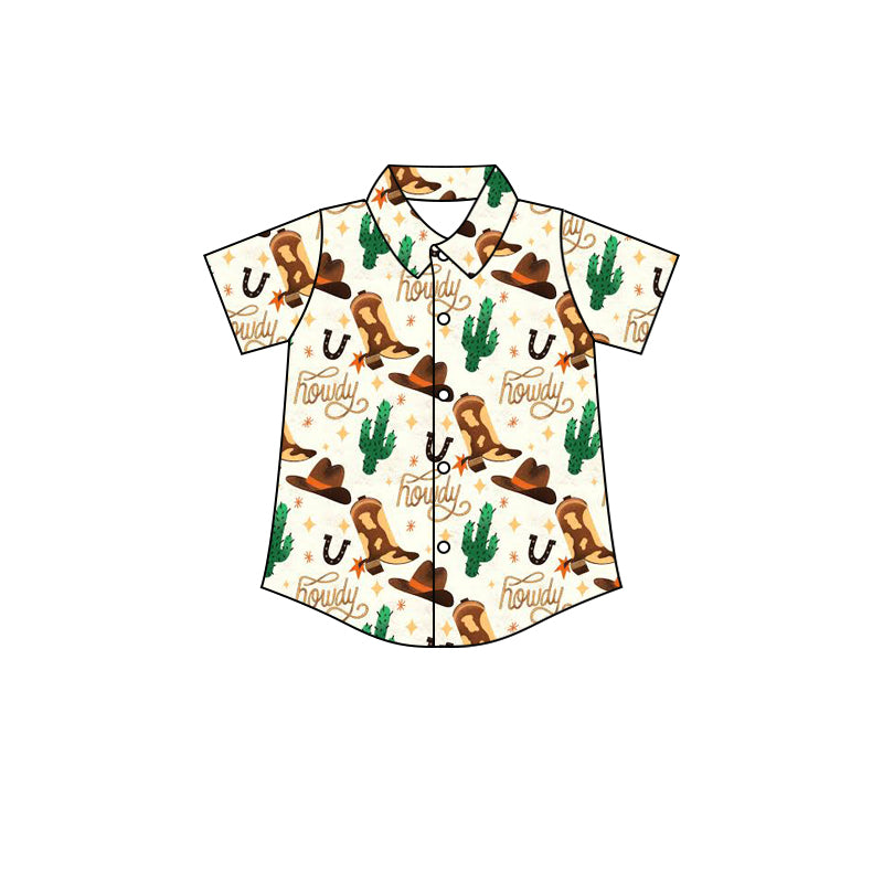 BT0579 preorder western rodeo button boy top shirt 20240105