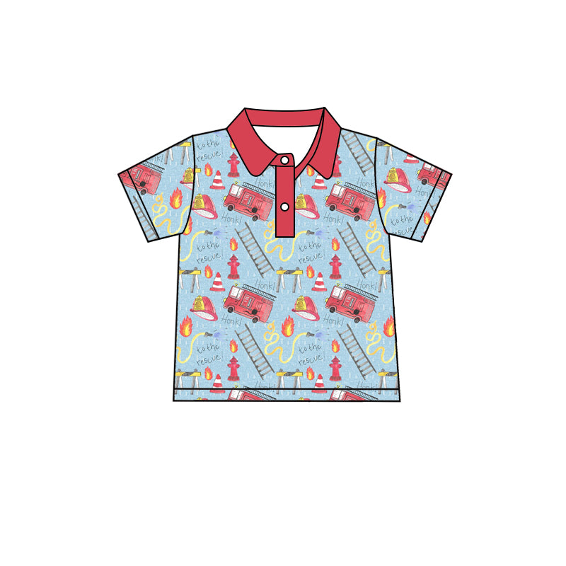 BT0581 preorder fire bus button boy top shirt 202401