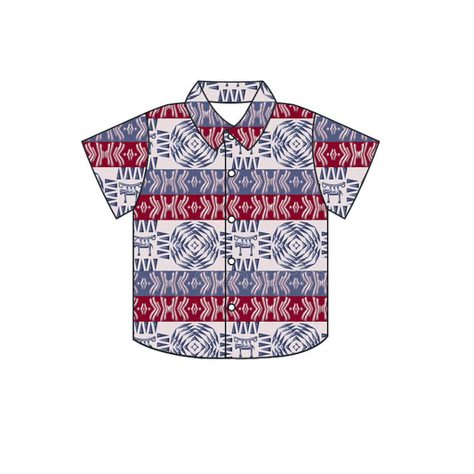 BT0585 preorder western July 4th button boy top shirt 202401