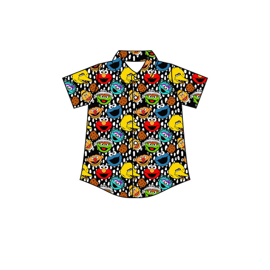 BT0586 preorder cartoon street button boy top shirt 202401