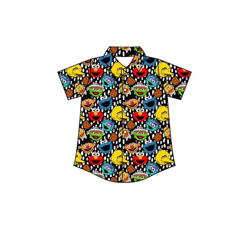 BT0587 preorder cartoon street button boy top shirt 202401