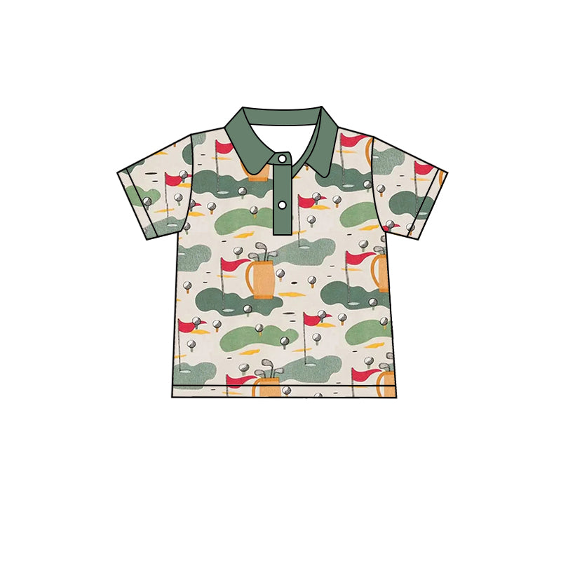 BT0605 camo flag boy short sleeve button top Boy shirts 202402 preorder