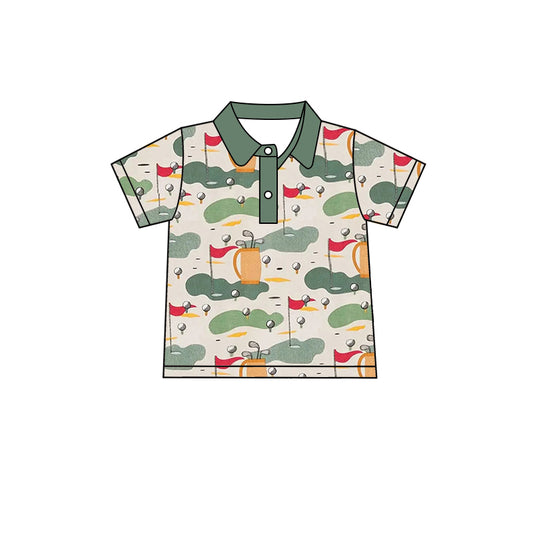 BT0605 camo flag boy short sleeve button top Boy shirts 202402 preorder