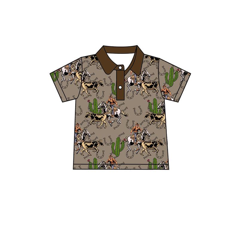 BT0606 western boy short sleeve button top Boy shirts 202402 preorder