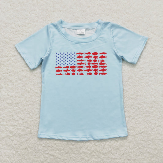 BT0614  July 4th plane boy short sleeve top Boy shirts 202404 RTS