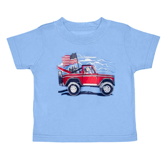 BT0662 western 4th July kid top tee  t-shirt  preorder 202403