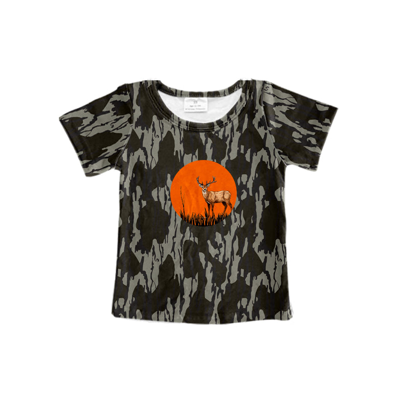 BT0684 deer camo top tee  crab  boy t-shirt  preorder 202404