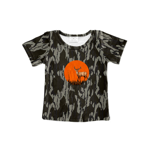 BT0684 deer camo top tee  crab  boy t-shirt  preorder 202404