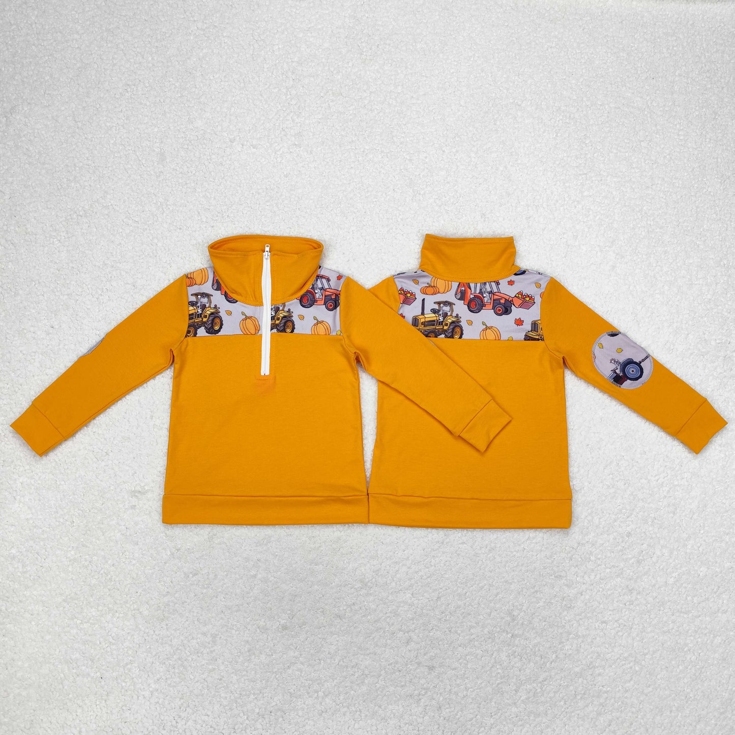 BT0695 pumpkin zipper top tee boy t-shirt  202406 RTS