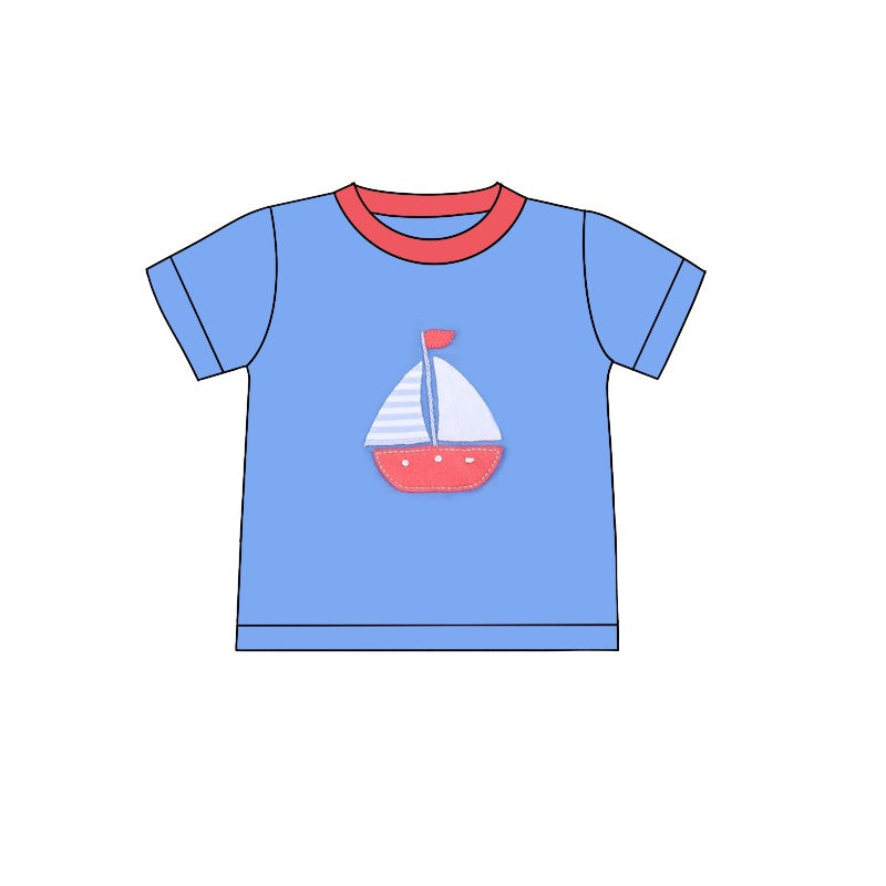 BT0710  preorder western sailboat shorts boy tee t-shirt top 202405