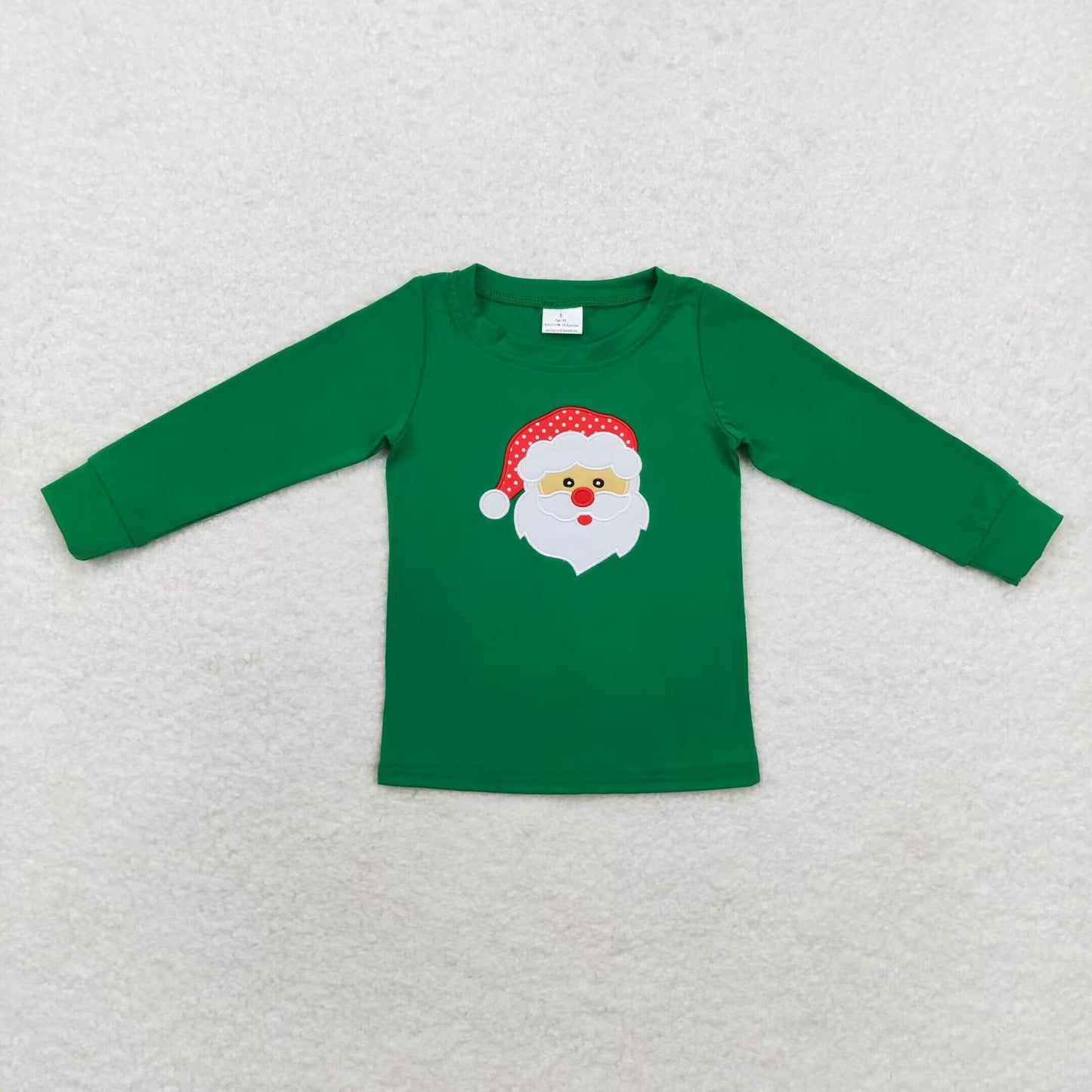 BT0790  Christmas santa embroidrey boy long sleeve T-shirt 202408 RTS