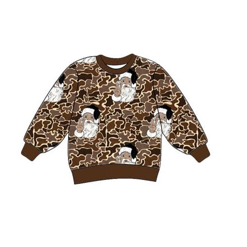 BT0845 camo Christmas embroidery boy top  preorder  202408