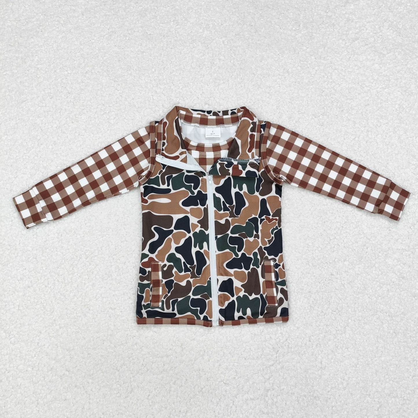 BT0857 组合 2pcs boy top with vest Camo Zipper vest T-shirt top 202410 RTS
