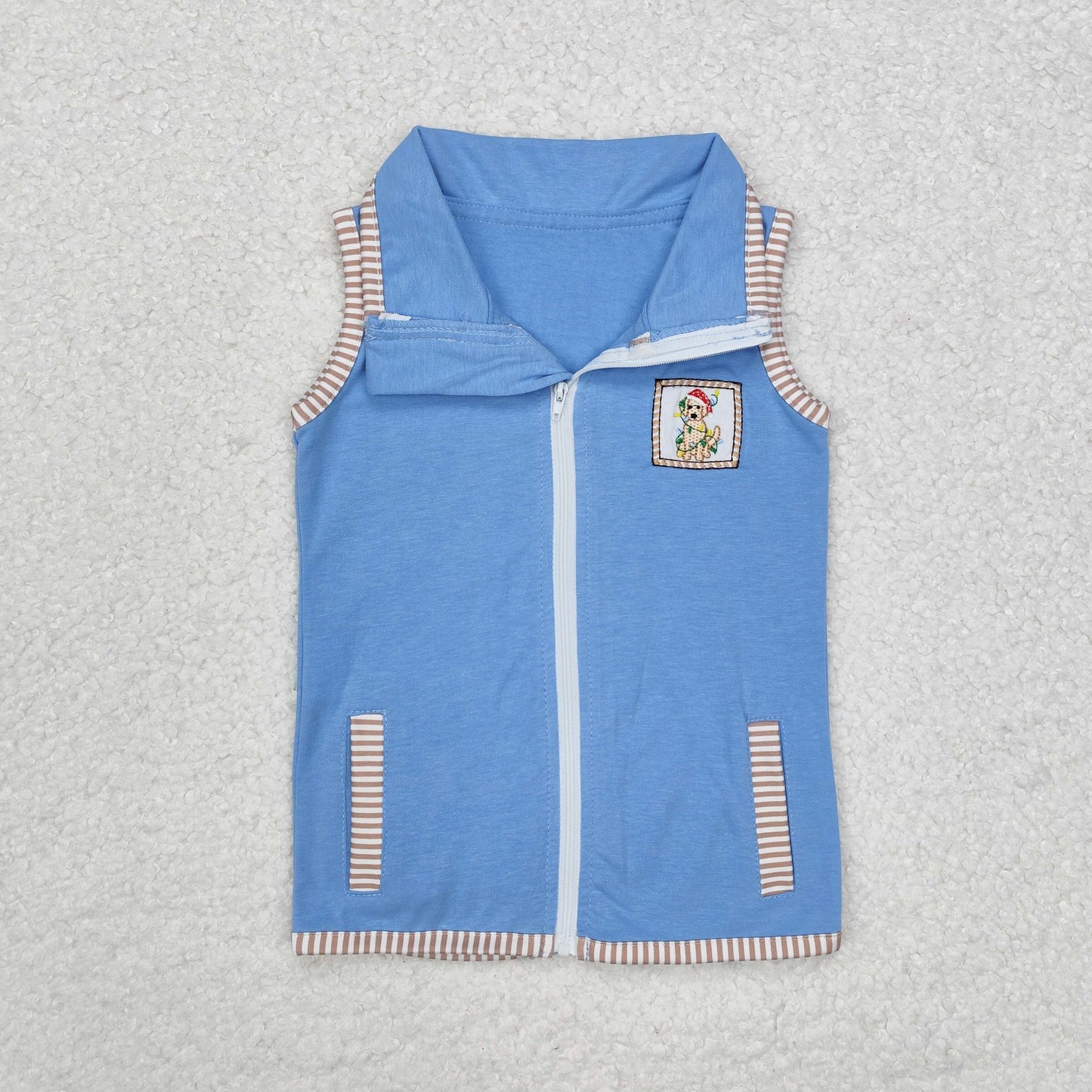 BT0860 RTS Christmas dog Zipper vest T-shirt top 202411