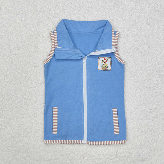 BT0860 RTS Christmas dog Zipper vest T-shirt top 202411