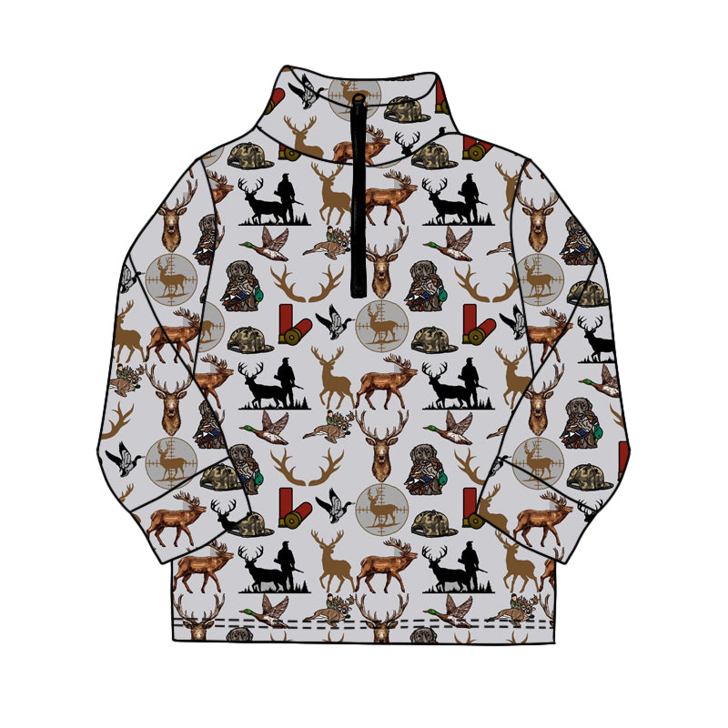 BT0954 long sleeve deer cat camo hunting dog hat zipper boy top coat pullover  202409 preorder