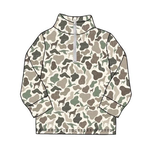 BT0955 long sleeve duck camo hunting dog hat zipper boy top coat pullover  202409 preorder（复制）