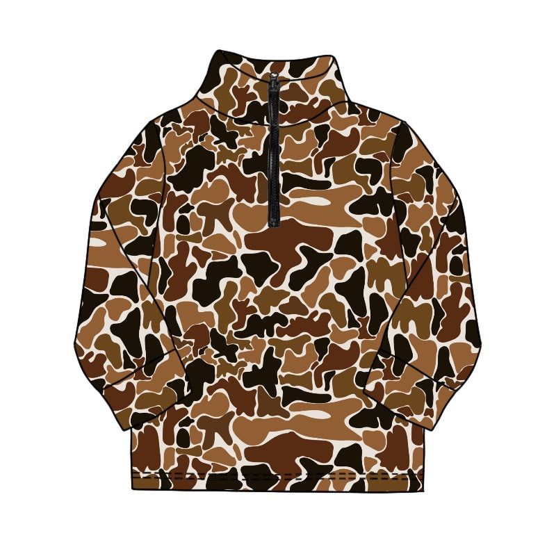 BT0956 long sleeve camo hunting dog hat zipper boy top coat pullover  202409 preorder