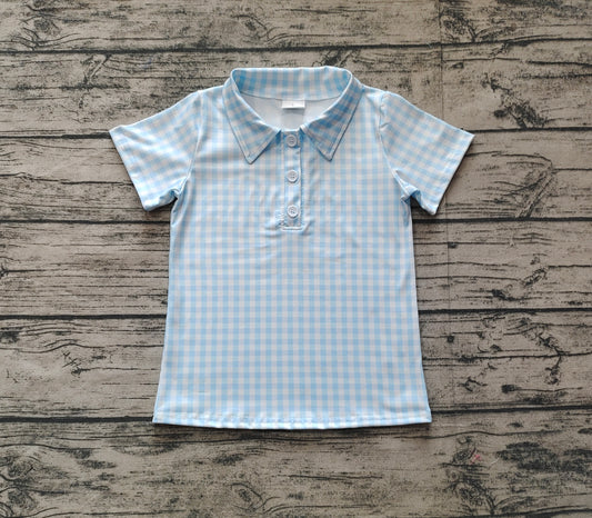 BT1125 blue plaid Easter boy top tshirt preorder 202501