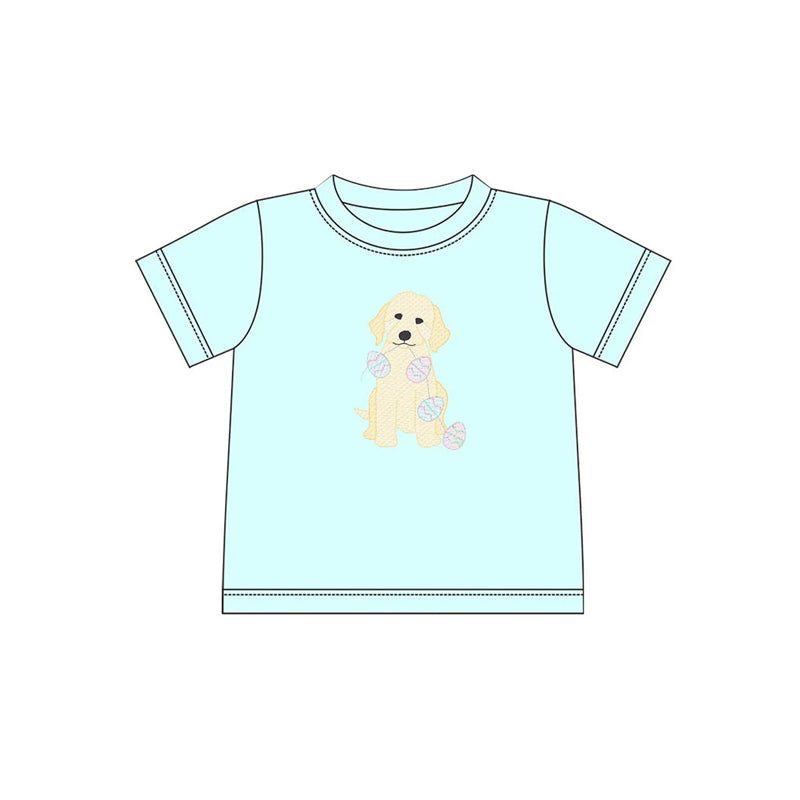 BT1167 Easter dog eggs  bunny dog boy  summer tshirt top 202501 preorder