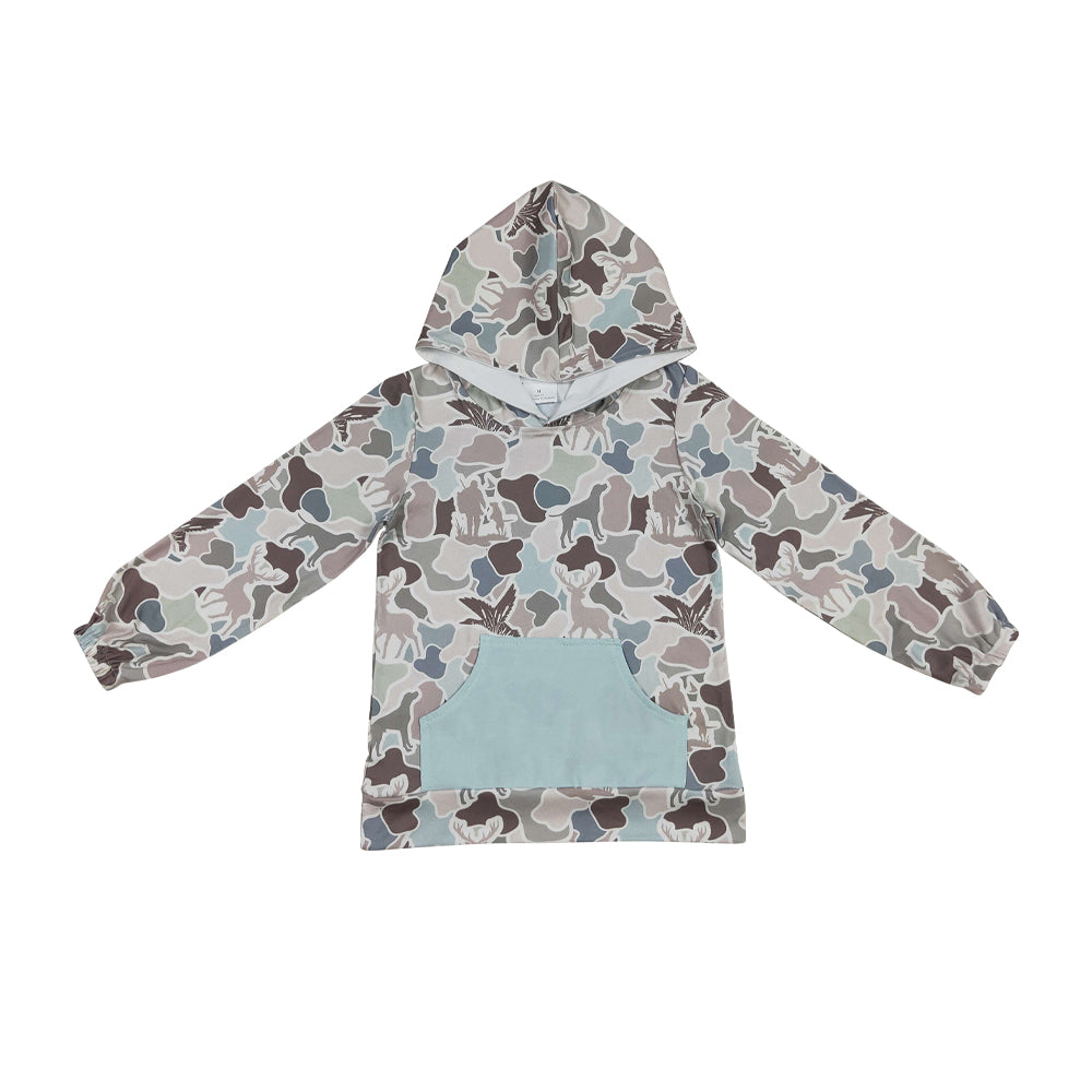 BT1268 duck long sleeve girl hoodie top coat camo pullover 202507 RTS