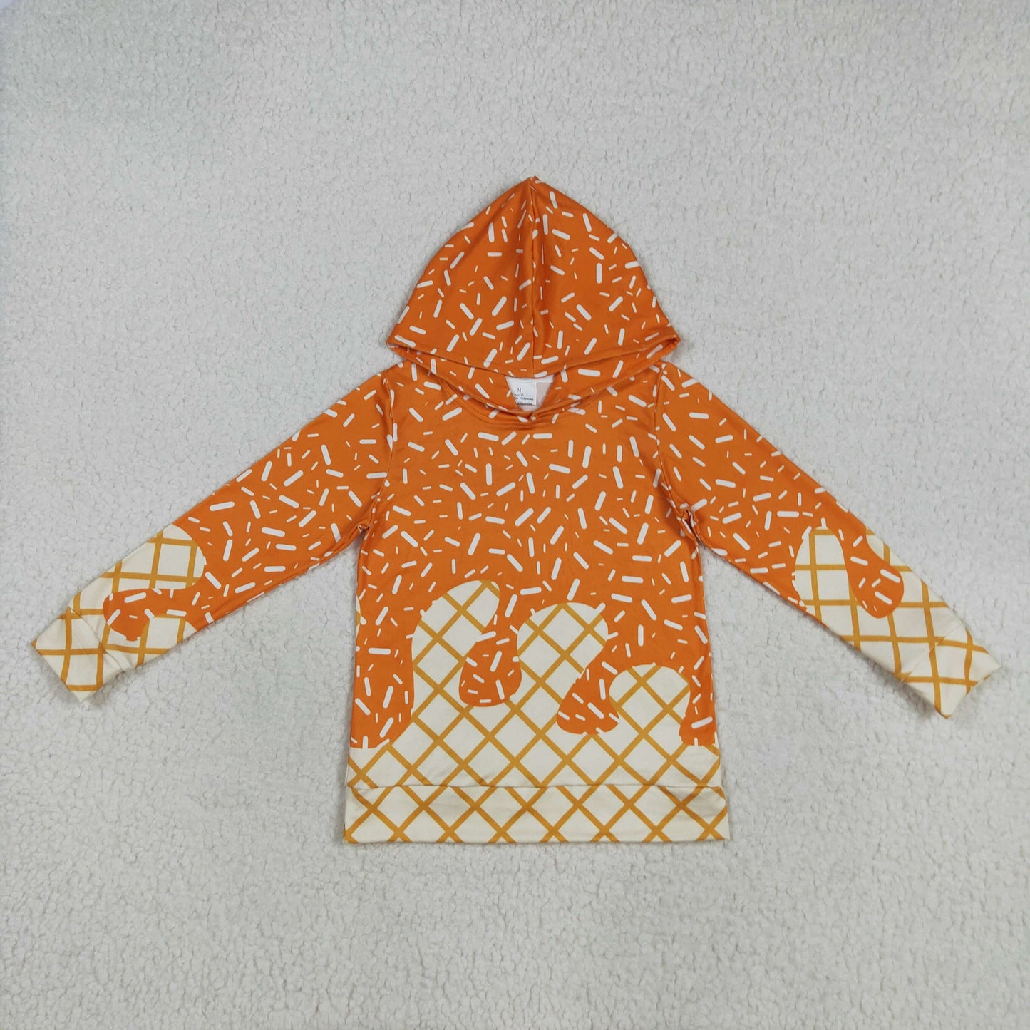 BT1274新 -orange western  splatter ice cream drip girl hoodie top coat camo pullover 202507 preorder