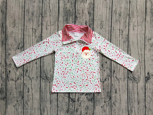 BT1294 embroidery Christmas splatter ice cream drip  western girl top  pullover 202507 RTS