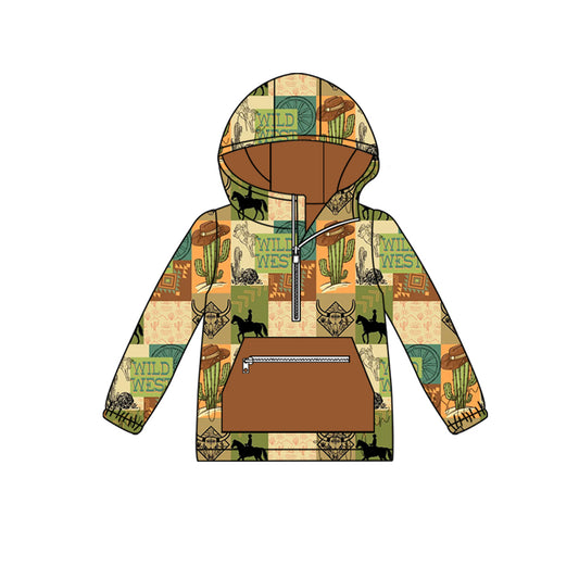 BT1319 Wild West long sleeve boy top coat pullover 202508  preorder