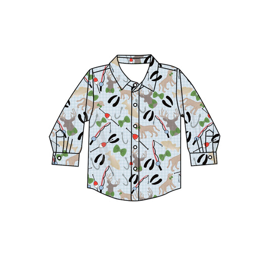 BT1322 fishing hunting dog deer western boy top coat pullover 202508  preorder