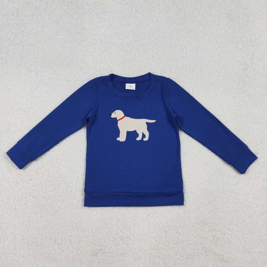BT1333 dog embroidery  western boy top 202509 RTS