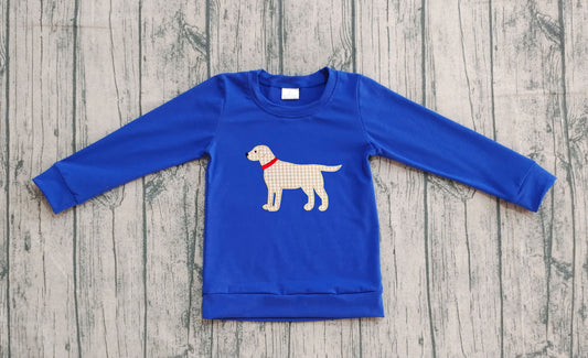 BT1333 dog embroidery  western boy top 202508 preorder