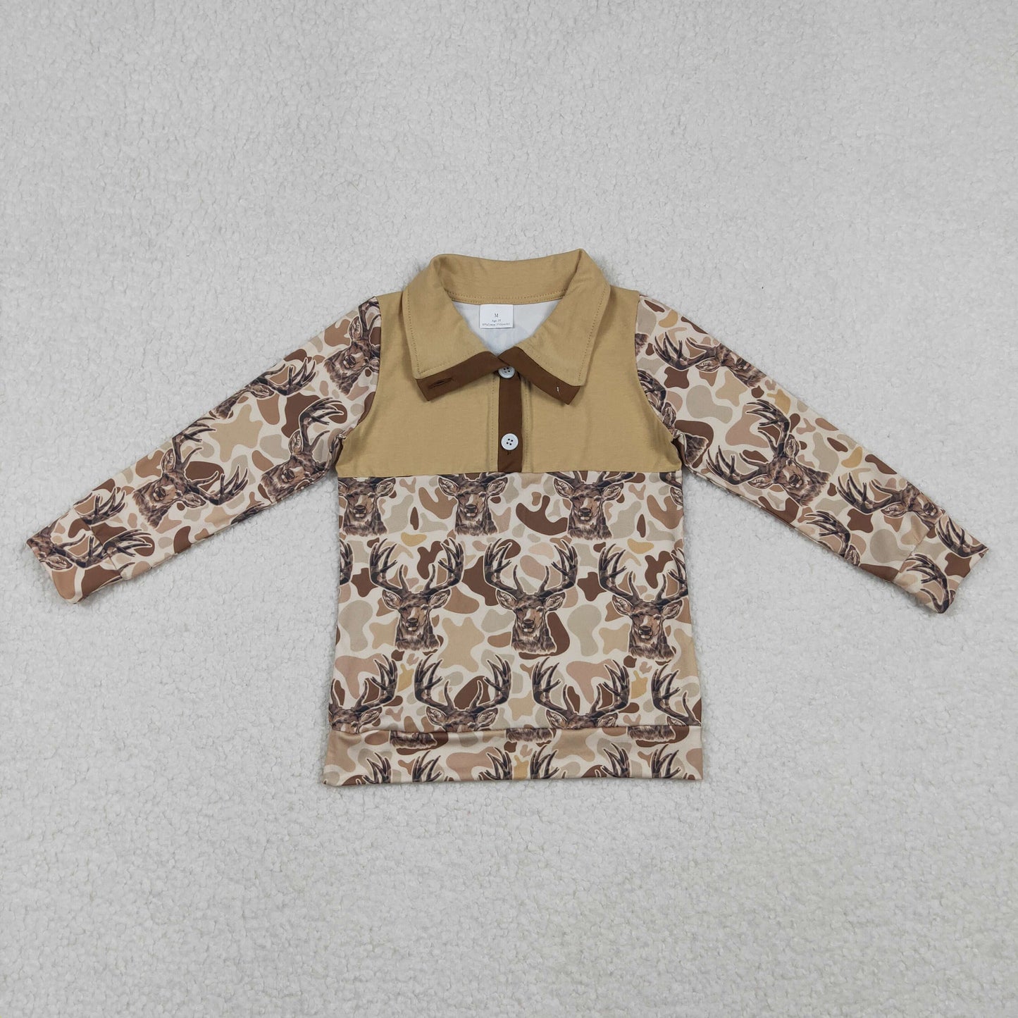 BT1338-XS-3XL Hoodie camo buttons deer western boy top 202510 RTS