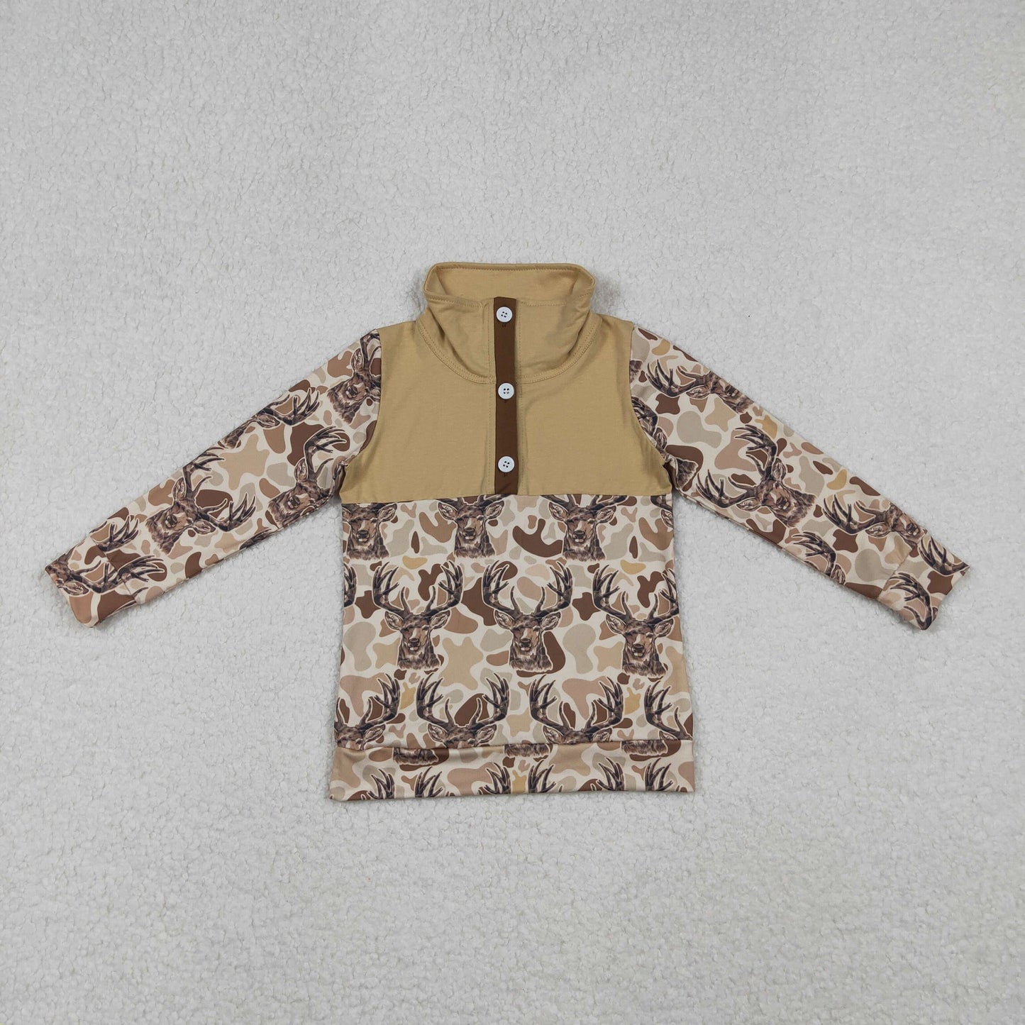 BT1338-XS-3XL Hoodie camo buttons deer western boy top 202510 RTS