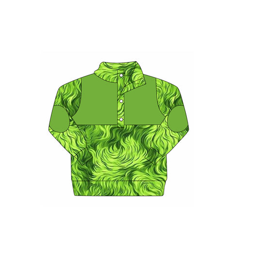 GT1169 Christmas grinch boy top zipper shirt  202508 PREORDER